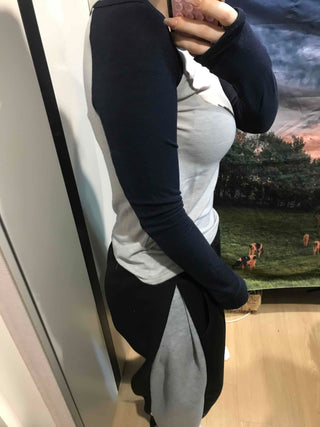 Color Block Raglan Crop Long Sleeve Tee