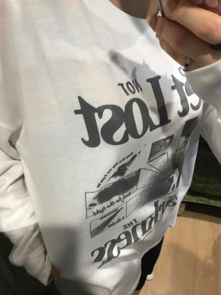 Vintage Graphic Lettering Oversized Long Sleeve T-shirt