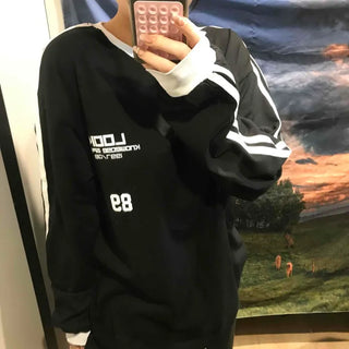 Emblem Patch Shoulder Line Long Sleeve T-shirt