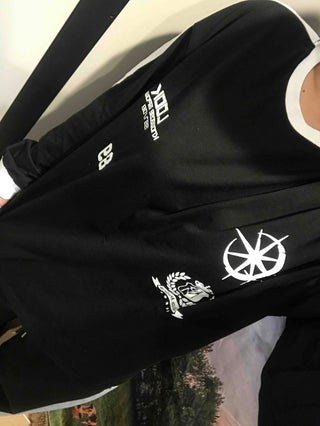 Emblem Patch Shoulder Line Long Sleeve T-shirt