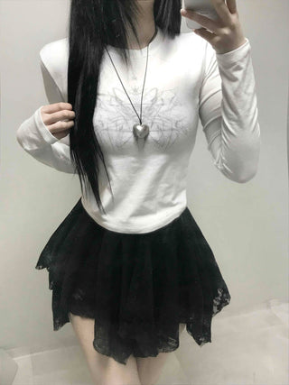 Simple Slim Printed Long Sleeve T-shirt