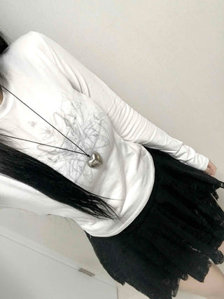 Simple Slim Printed Long Sleeve T-shirt