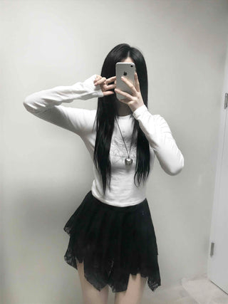 Simple Slim Printed Long Sleeve T-shirt