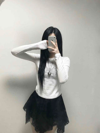 Simple Slim Printed Long Sleeve T-shirt