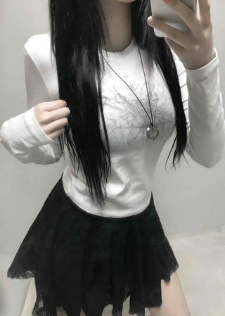 Simple Slim Printed Long Sleeve T-shirt