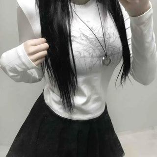 Simple Slim Printed Long Sleeve T-shirt