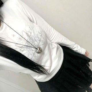 Simple Slim Printed Long Sleeve T-shirt