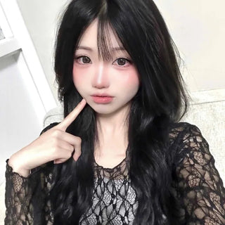 Dark Crochet Net All-Lace Slim Crop Long Sleeve Tee