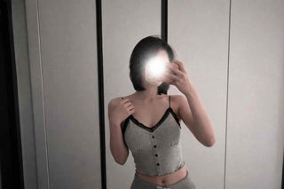 Lace-trimmed Frill Button Crop Slip Top