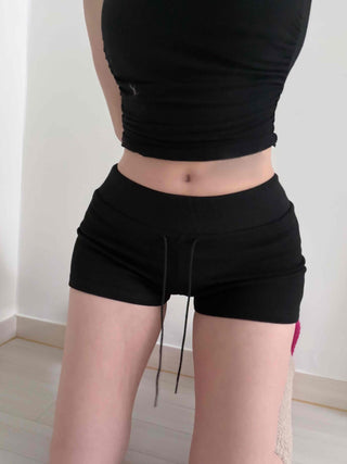 Athleisure Drawstring Elastic Running Shorts
