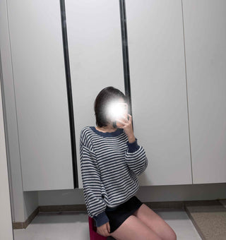 Sailor Boat Neck Drop Shoulder Cozy Striped Knit