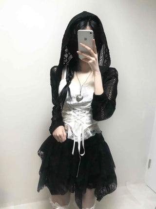 Fairy Hem Layered Asymmetrical Gothic Mini Skirt