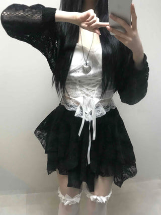 Fairy Hem Layered Asymmetrical Gothic Mini Skirt