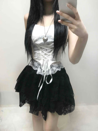 Fairy Hem Layered Asymmetrical Gothic Mini Skirt