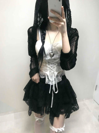 Fairy Hem Layered Asymmetrical Gothic Mini Skirt