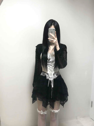 Fairy Hem Layered Asymmetrical Gothic Mini Skirt
