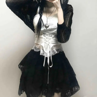 Fairy Hem Layered Asymmetrical Gothic Mini Skirt