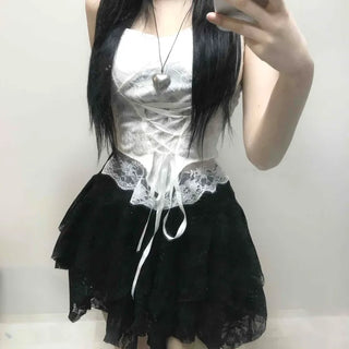 Fairy Hem Layered Asymmetrical Gothic Mini Skirt