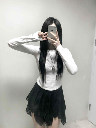 Fairy Hem Layered Asymmetrical Gothic Mini Skirt
