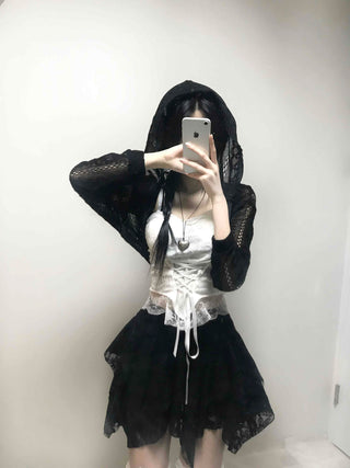 Fairy Hem Layered Asymmetrical Gothic Mini Skirt