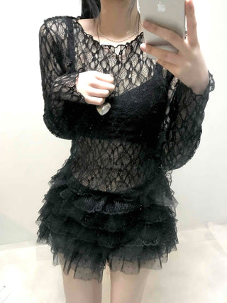 Dark Glam Feather Sasha Voluminous Shorts