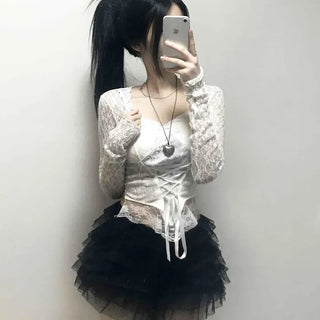Dark Glam Feather Sasha Voluminous Shorts