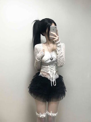 Dark Glam Feather Sasha Voluminous Shorts