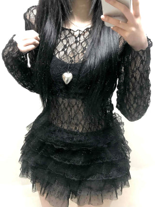 Dark Glam Feather Sasha Voluminous Shorts