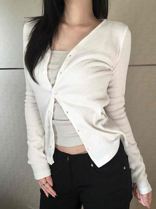 Layered Strap Eyelet Shoulder Sleeveless Knit Top