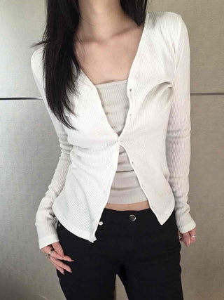 Layered Strap Eyelet Shoulder Sleeveless Knit Top