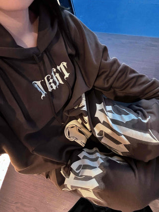 Campus Vintage Printed Hooded Terry Jogger Two-Piece