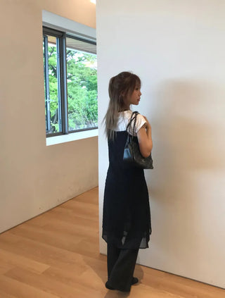 Reno Dot Chiffon Bustier Dress