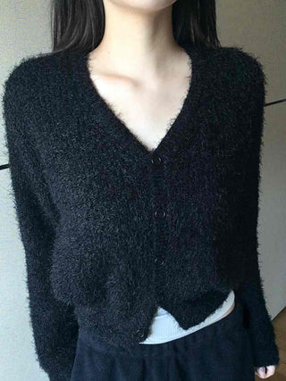 Chic Modern Basic Round Neck Mid-Button Cardigan