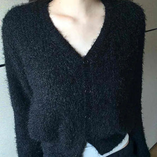 Chic Modern Basic Round Neck Mid-Button Cardigan