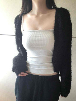 Chic Modern Basic Round Neck Mid-Button Cardigan