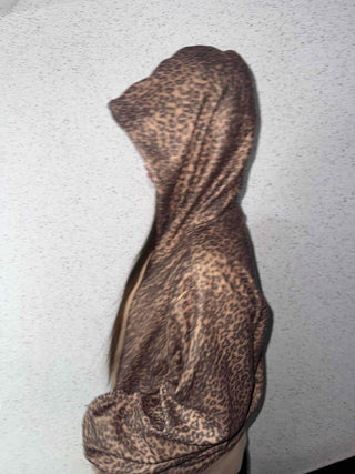 Leopard Oversized Zip-Up Hoodie