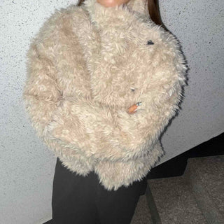 Cozy Fur Balloon Fit Crop Jacket