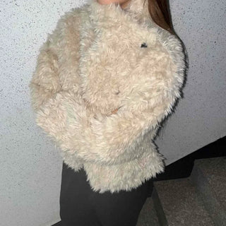 Cozy Fur Balloon Fit Crop Jacket