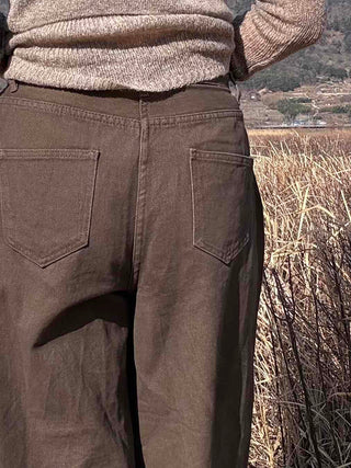 Natural Slack Style Semi Bootcut Long Pants