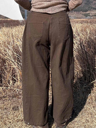 Natural Slack Style Semi Bootcut Long Pants