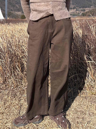 Natural Slack Style Semi Bootcut Long Pants