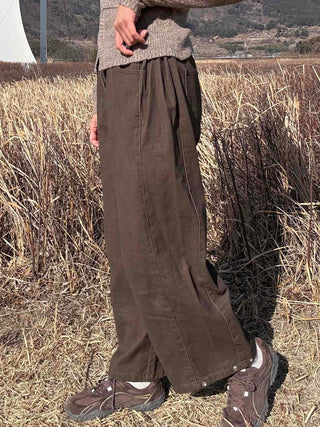 Natural Slack Style Semi Bootcut Long Pants