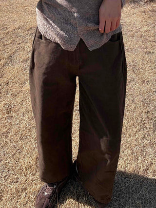 Natural Slack Style Semi Bootcut Long Pants