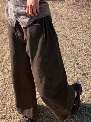 Natural Slack Style Semi Bootcut Long Pants