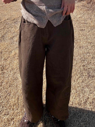 Natural Slack Style Semi Bootcut Long Pants