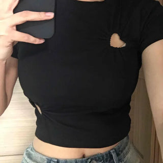 Basic Daily Crop Round Neck Short Sleeve Tee