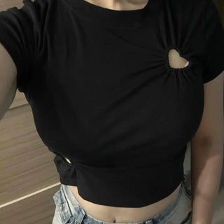 Basic Daily Crop Round Neck Short Sleeve Tee