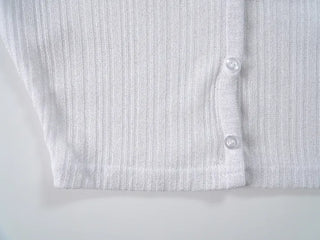 Kimo Crop See-through Ribbed Knit Cardigan