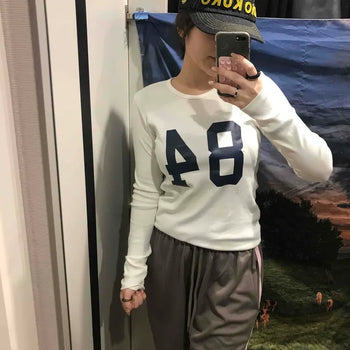 Big Numbering Round Long Sleeve T-shirt