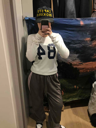 Big Numbering Round Long Sleeve T-shirt